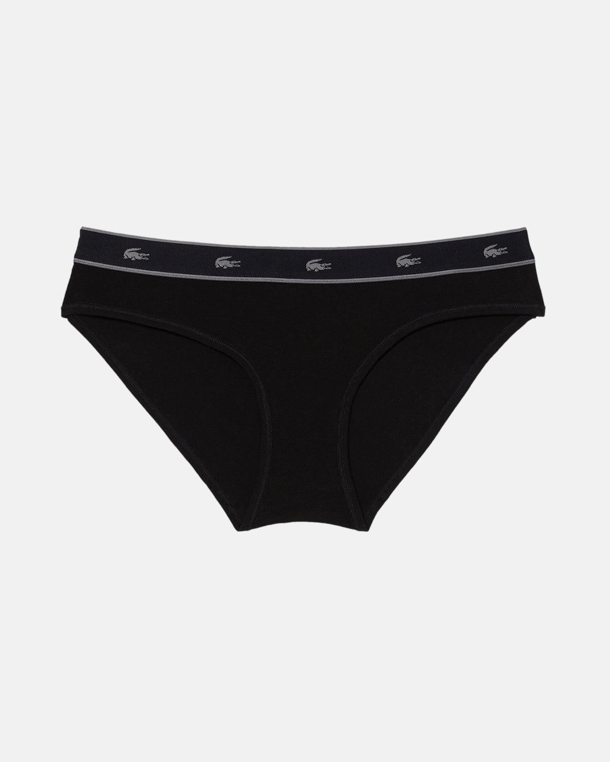LACOSTE WOMENS ESSENTIAL STRETCH COTTON BRIEFS BLACK | Studio DOS