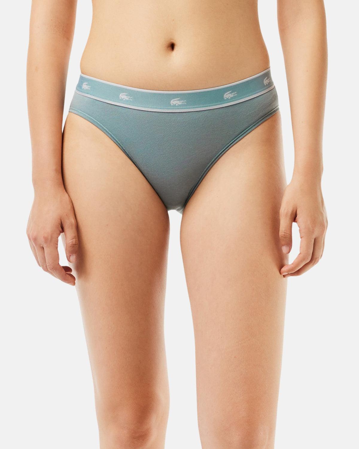 LACOSTE WOMENS ESSENTIAL STRETCH COTTON BRIEFS GREY | Studio DOS
