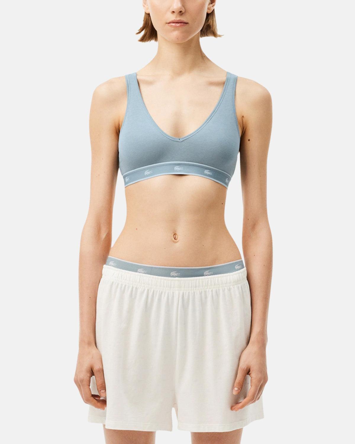 LACOSTE WOMENS ESSENTIAL STRETCH COTTON TRIANGLE BRALETTE GREY | Studio DOS