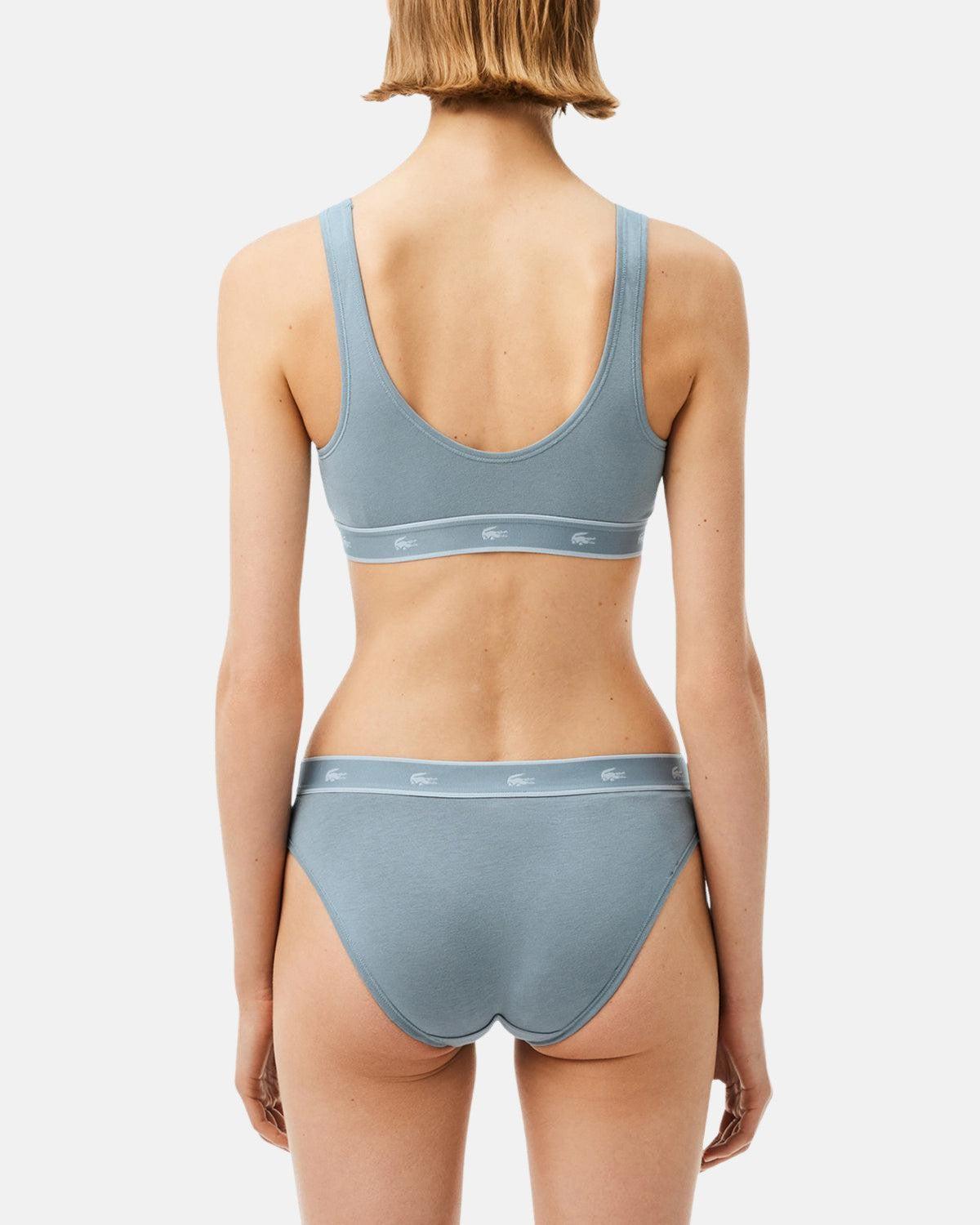LACOSTE WOMENS ESSENTIAL STRETCH COTTON TRIANGLE BRALETTE GREY | Studio DOS