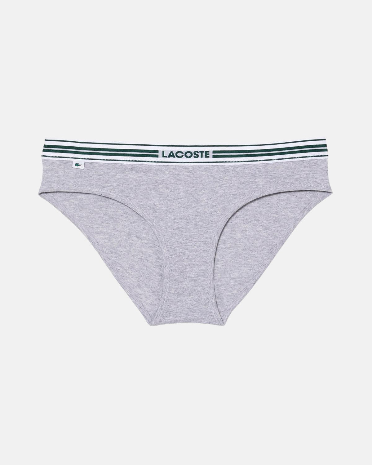 LACOSTE WOMENS HERITAGE STRETCH COTTON BRIEFS GREY CHINE | Studio DOS