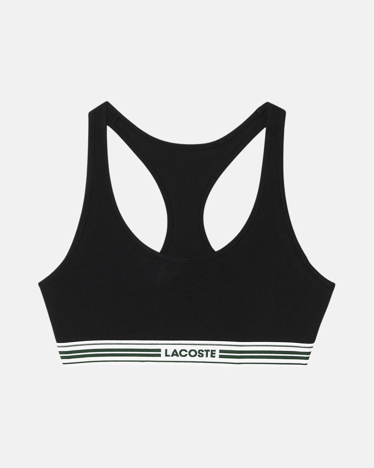 LACOSTE WOMENS HERITAGE STRETCH COTTON RACER BACK BRALETTE BLACK | Studio DOS