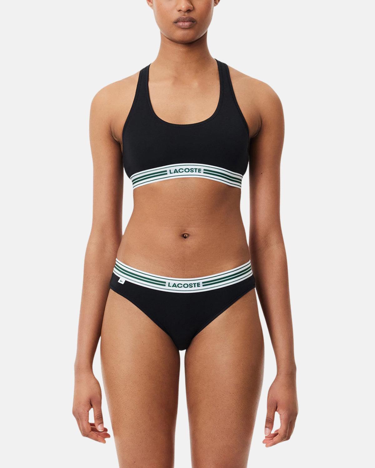 LACOSTE WOMENS HERITAGE STRETCH COTTON RACER BACK BRALETTE BLACK | Studio DOS