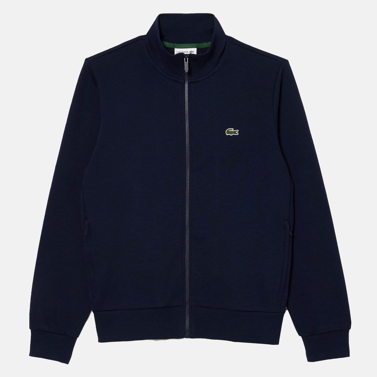 Lacoste Zip-Up High Neck Fleece Track Top Sweatshirt Midnight Blue | Studio DOS