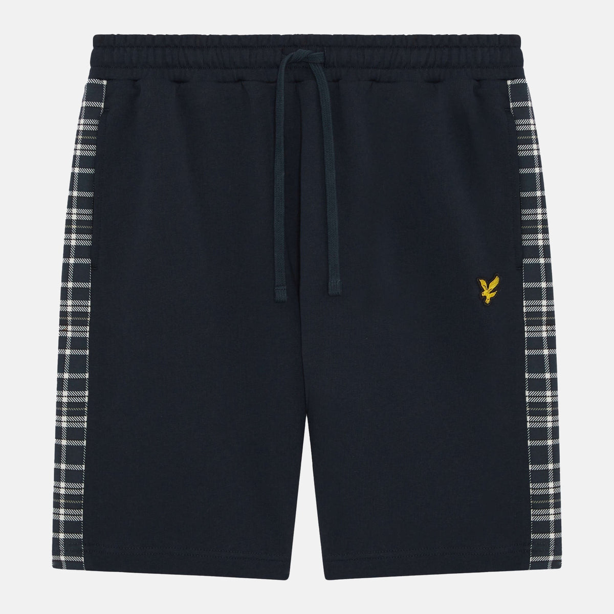 Lyle & Scott Check Panelled Sweat Shorts Dark Navy | Studio DOS