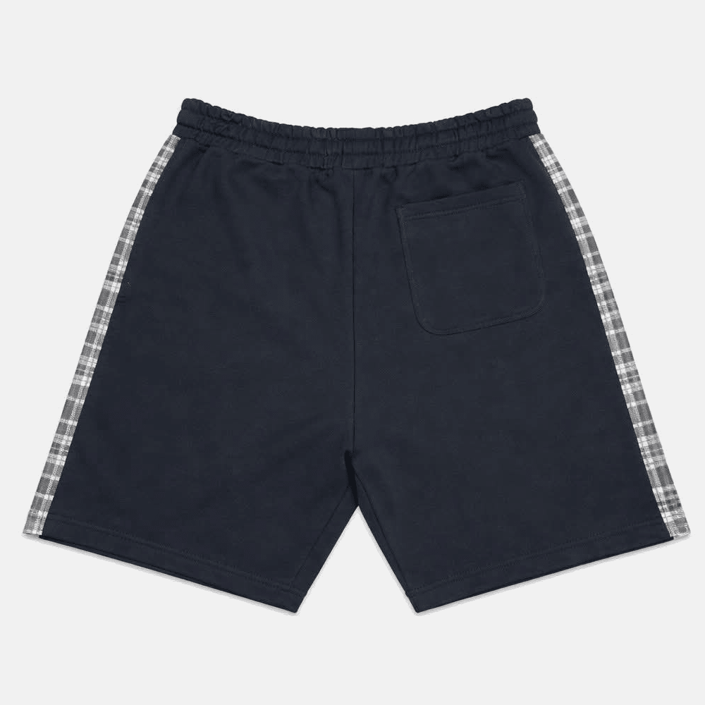Lyle & Scott Check Panelled Sweat Shorts Dark Navy | Studio DOS