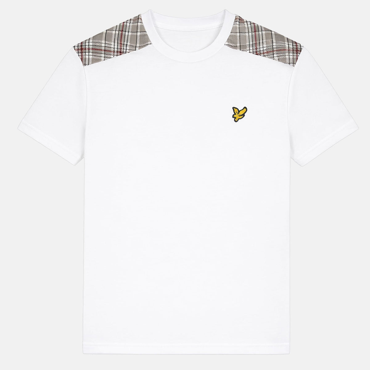 Lyle & Scott Check Panelled T-Shirt White | Studio DOS