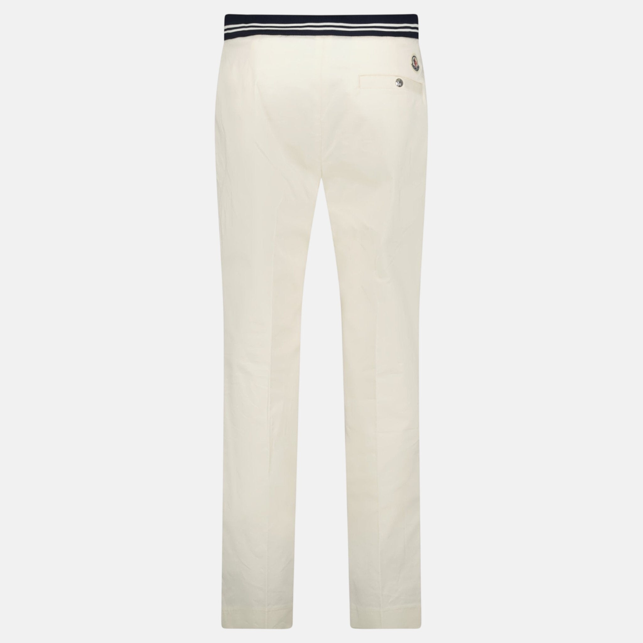 Moncler Chino Logo Trousers White | Studio DOS