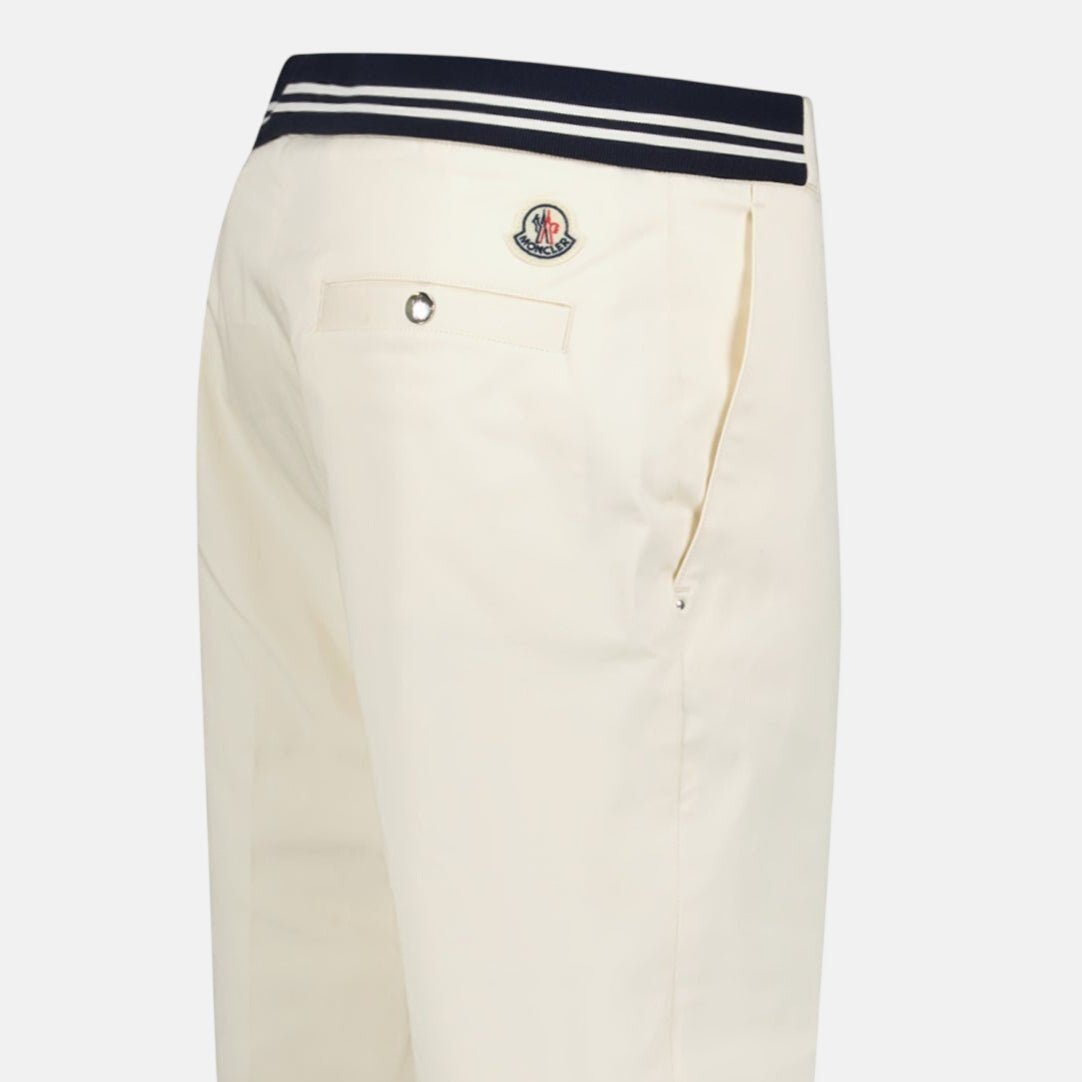 Moncler Chino Logo Trousers White | Studio DOS