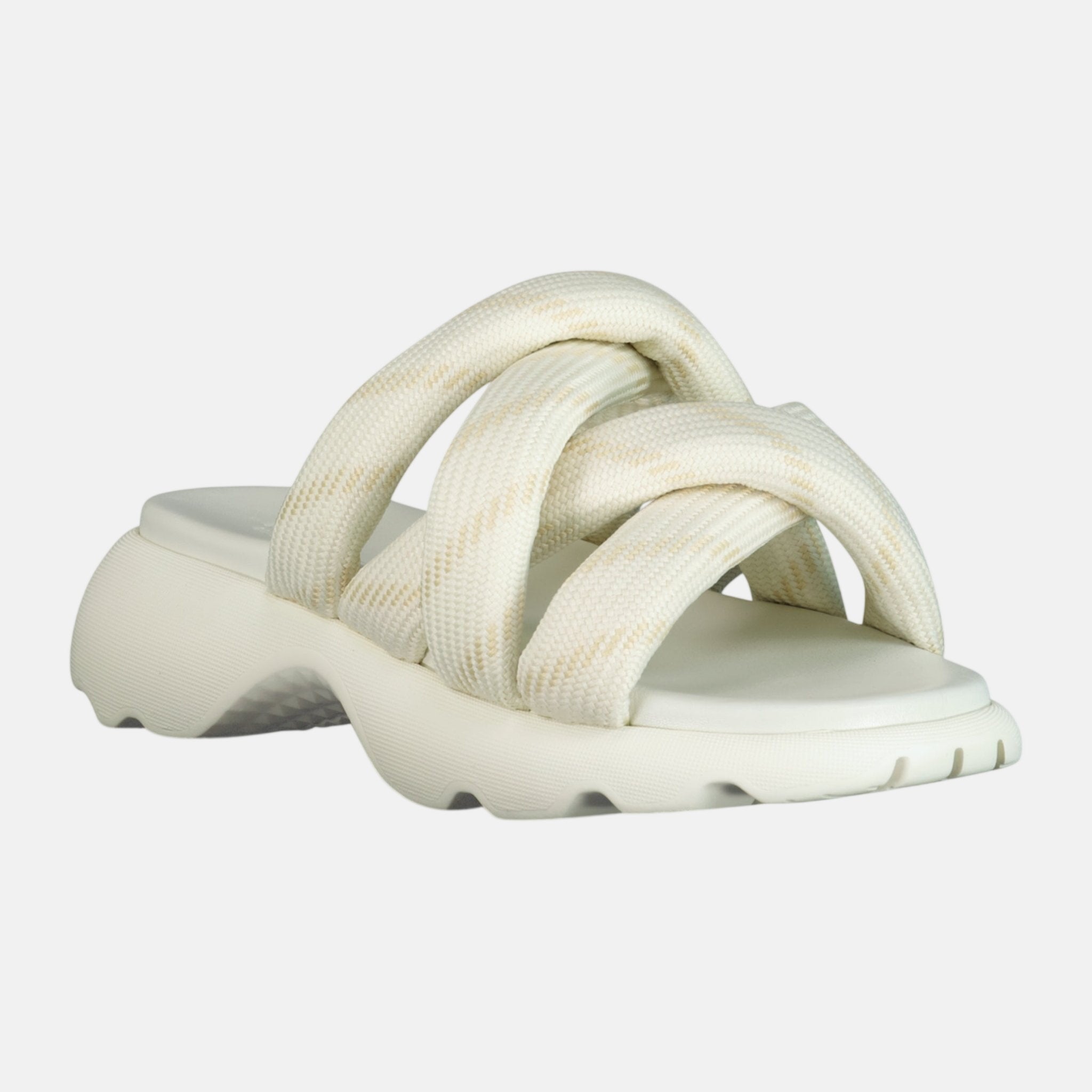 Moncler Womens 'Belay Knot' Sliders Beige | Studio DOS