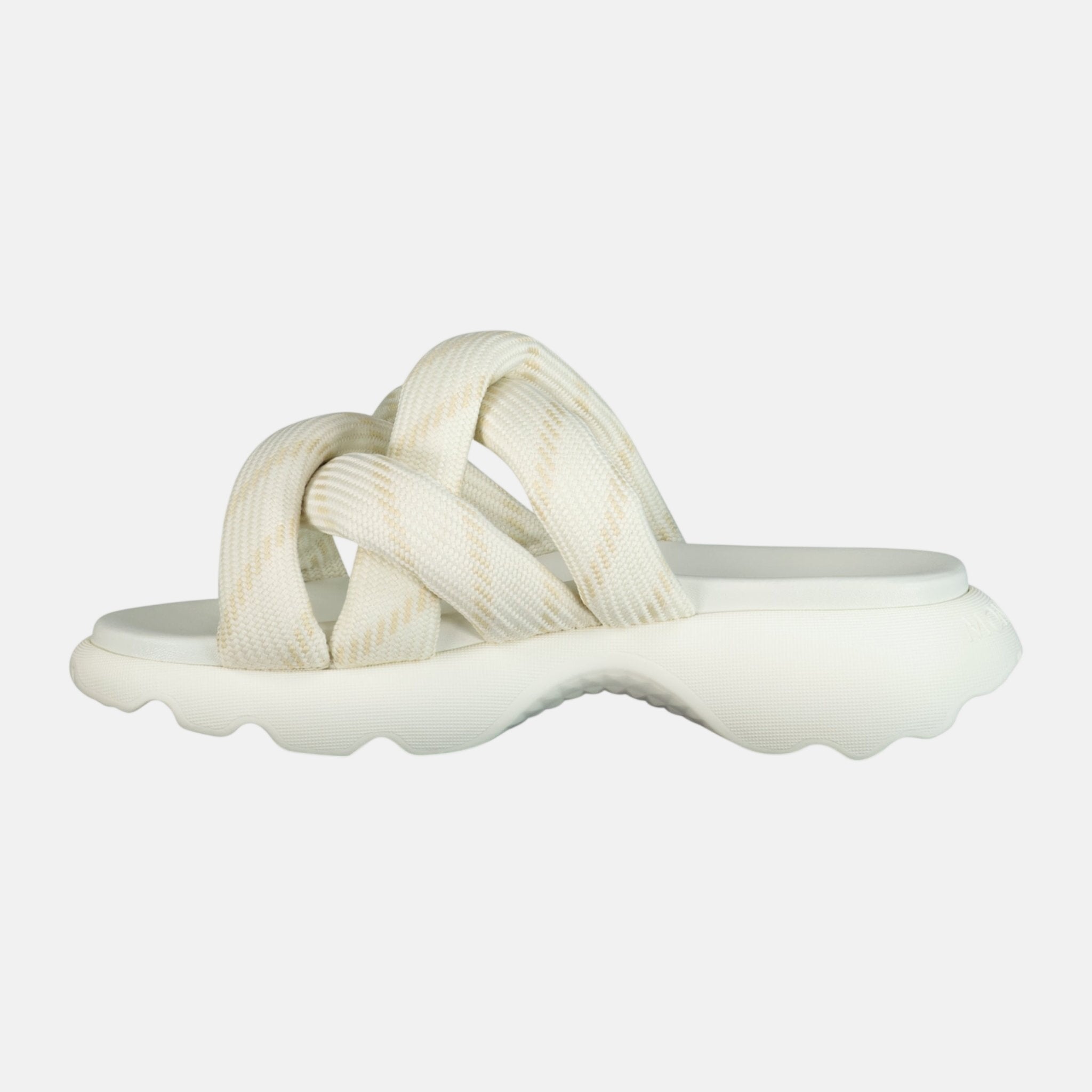 Moncler Womens 'Belay Knot' Sliders Beige | Studio DOS