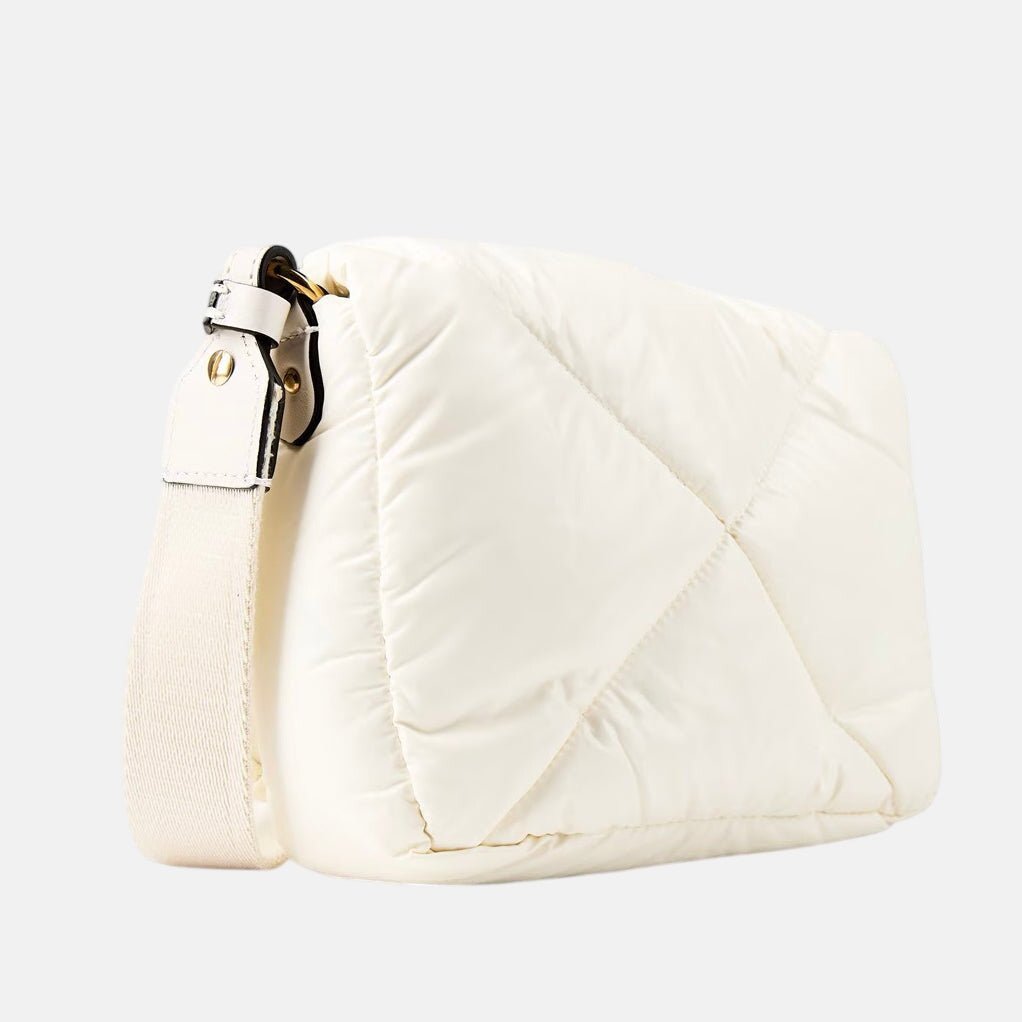 Moncler Womens Puffer Quilted Mini Crossbody Bag Cream | Studio DOS
