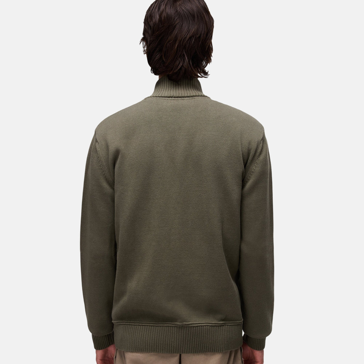 Napapijri Mens Berti Full Zip Knitted Jumper Tea Leaf | Studio DOS