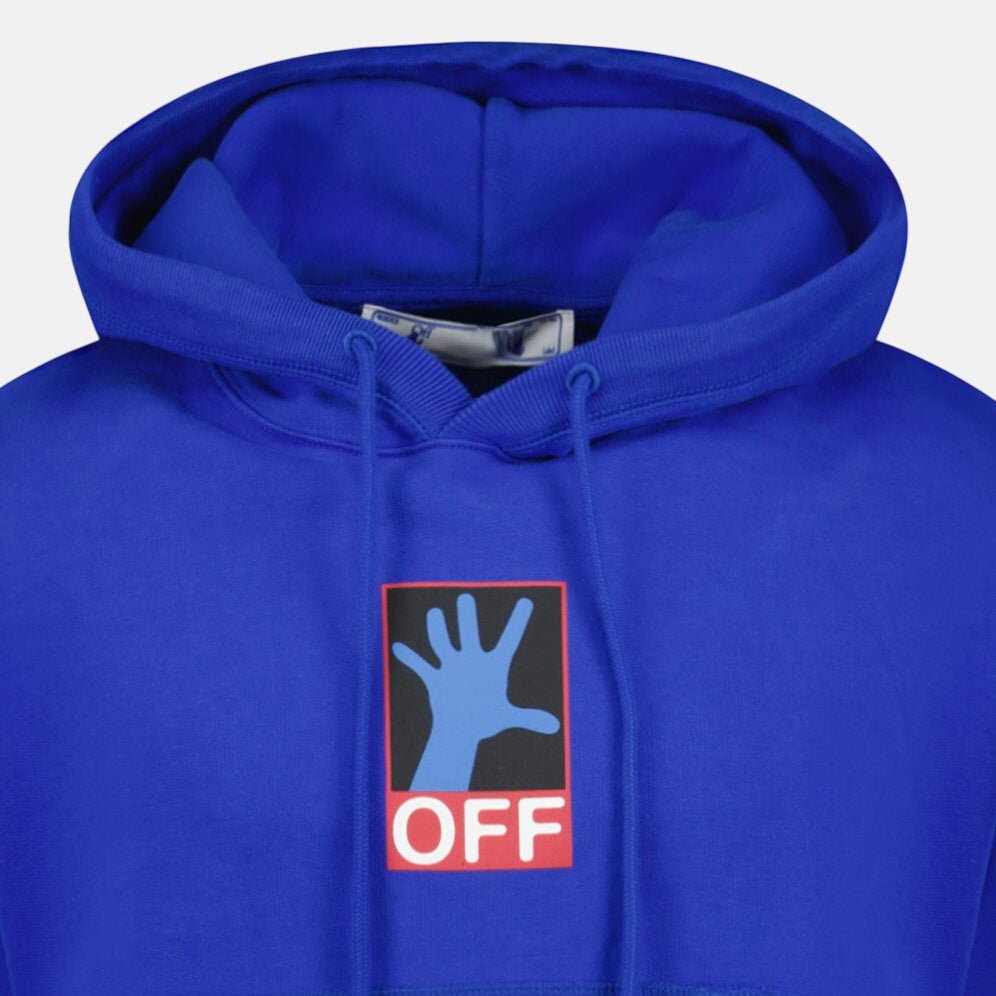 Off - White '90'S Hand Over' Logo Hoodie Blue | Studio DOS