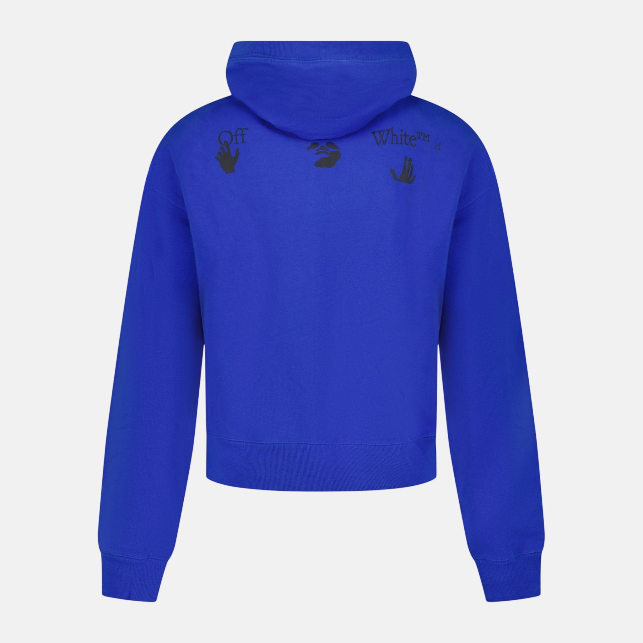 Off - White '90'S Hand Over' Logo Hoodie Blue | Studio DOS