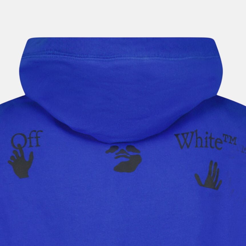 Off - White '90'S Hand Over' Logo Hoodie Blue | Studio DOS