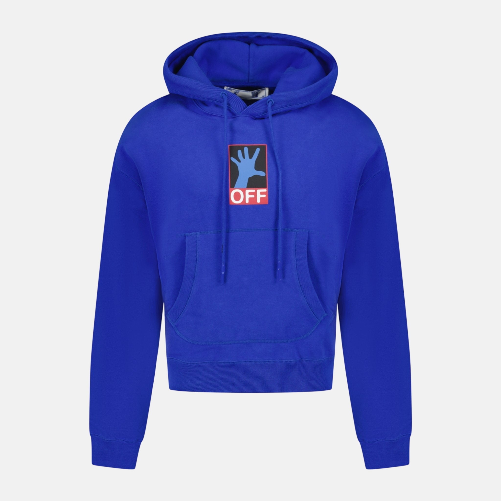 Off - White '90'S Hand Over' Logo Hoodie Blue | Studio DOS