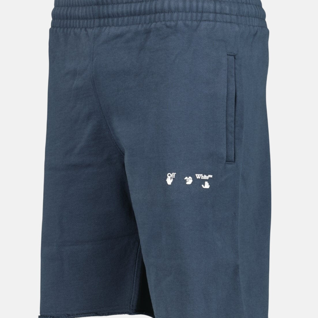 Off - White Cotton Sweat Shorts Navy | Studio DOS