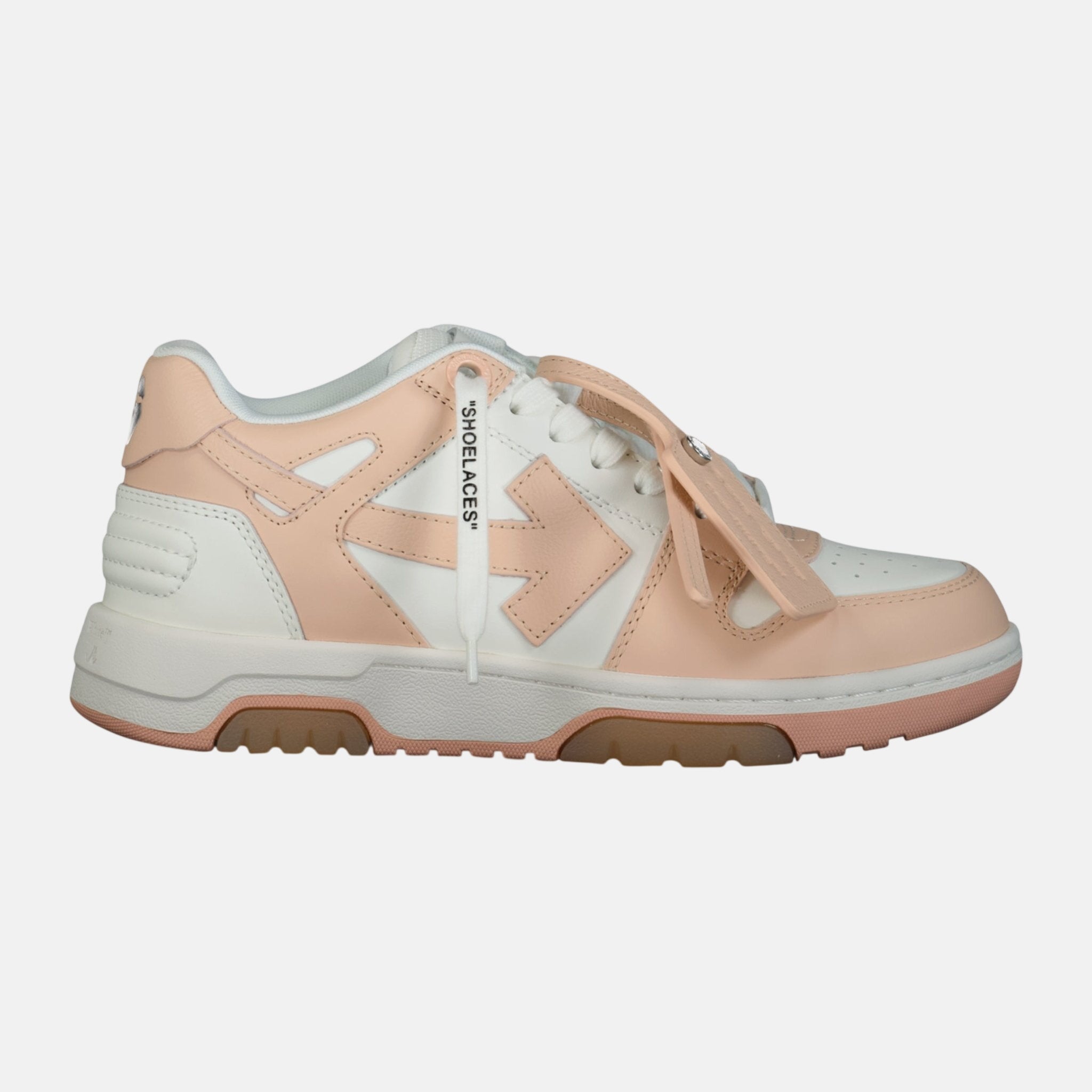 Off - White Womens Out Of Office Calf Leather Trainer White Powder Pink | Studio DOS