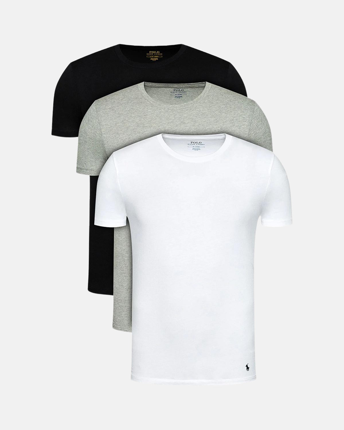 RALPH LAUREN 3 - PACK T - SHIRTS WHITE BLACK GREY | Studio DOS