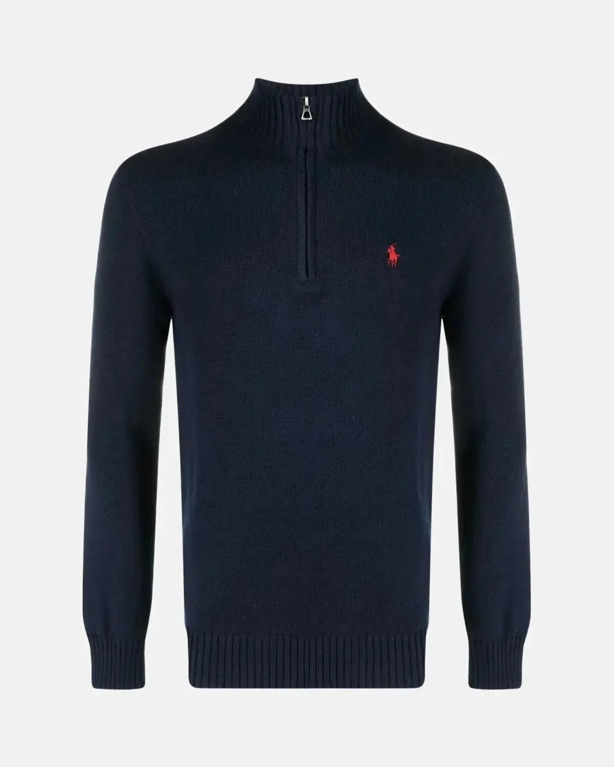 RALPH LAUREN COTTON 1/4 ZIP JUMPER HUNTER NAVY | Studio DOS