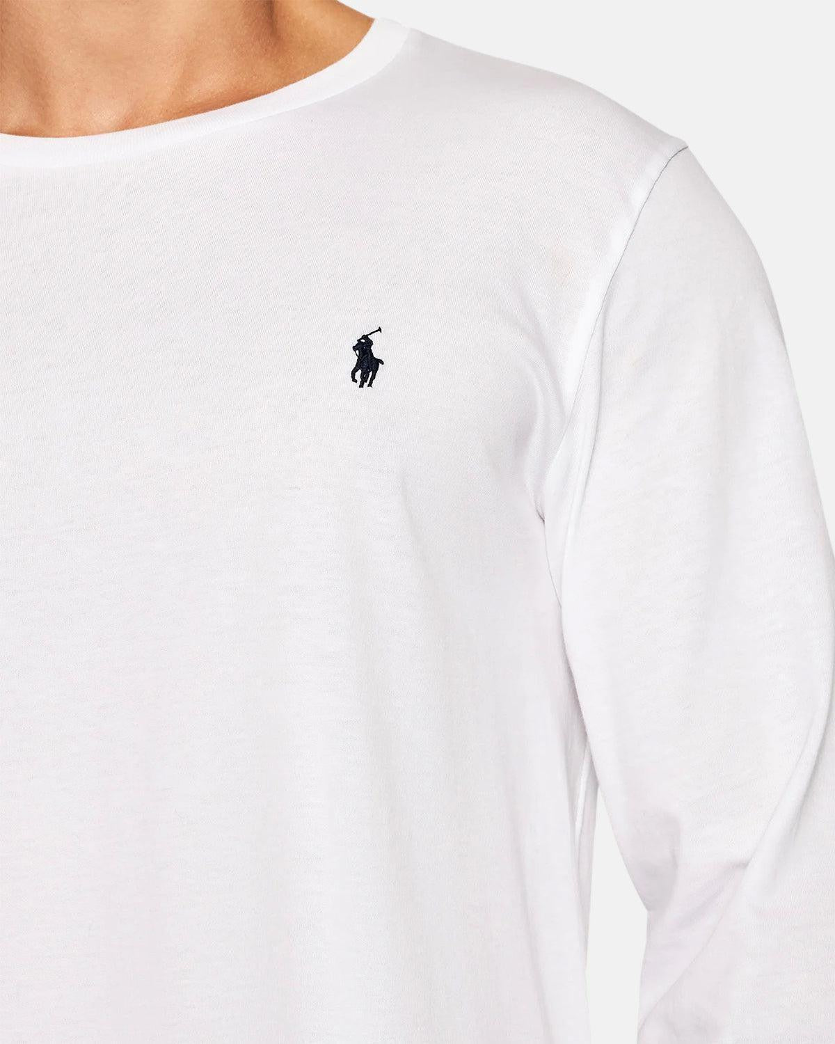 RALPH LAUREN COTTON JERSEY LONG SLEEVE T - SHIRT WHITE | Studio DOS
