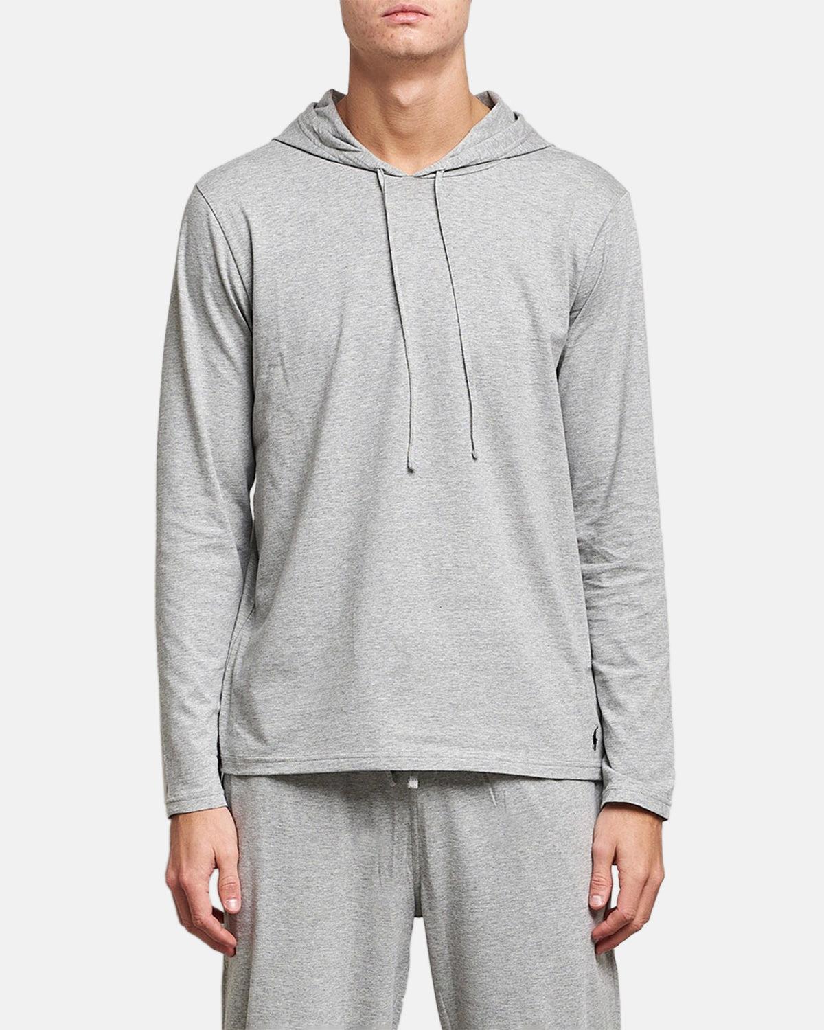 RALPH LAUREN COTTON JERSEY SLEEP HOODIE ANDOVER HEATHER | Studio DOS