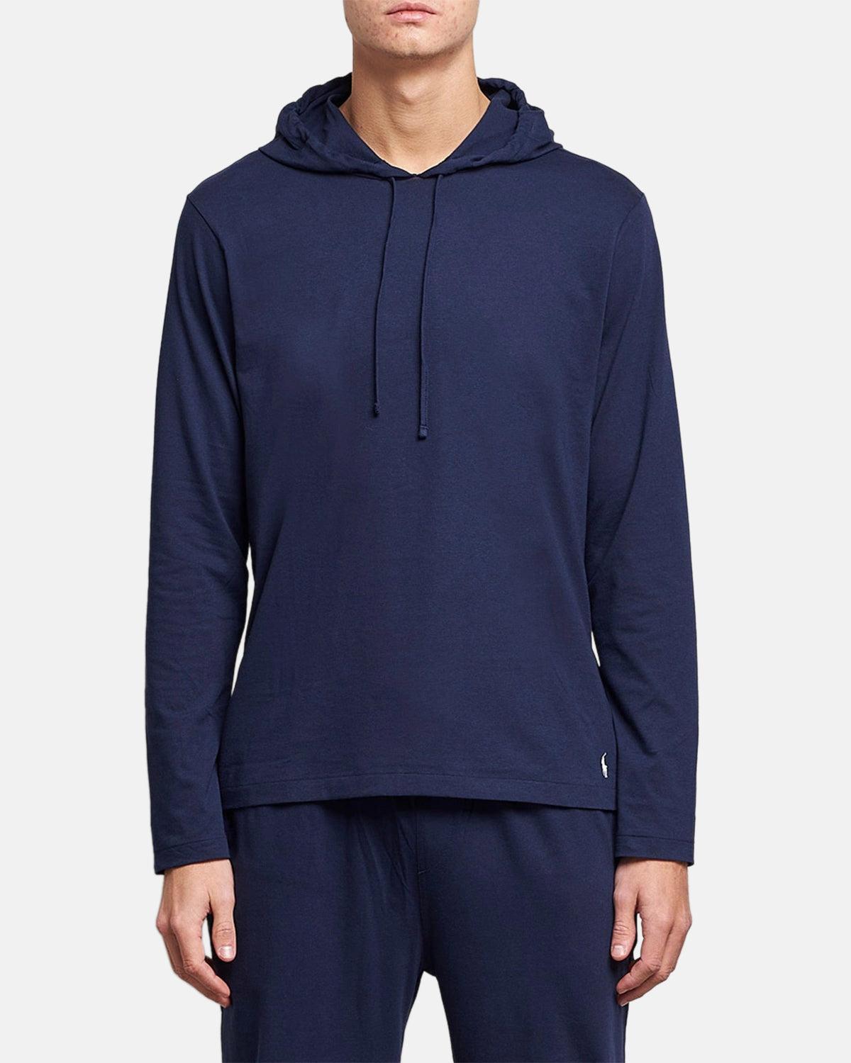 RALPH LAUREN COTTON JERSEY SLEEP HOODIE NAVY | Studio DOS