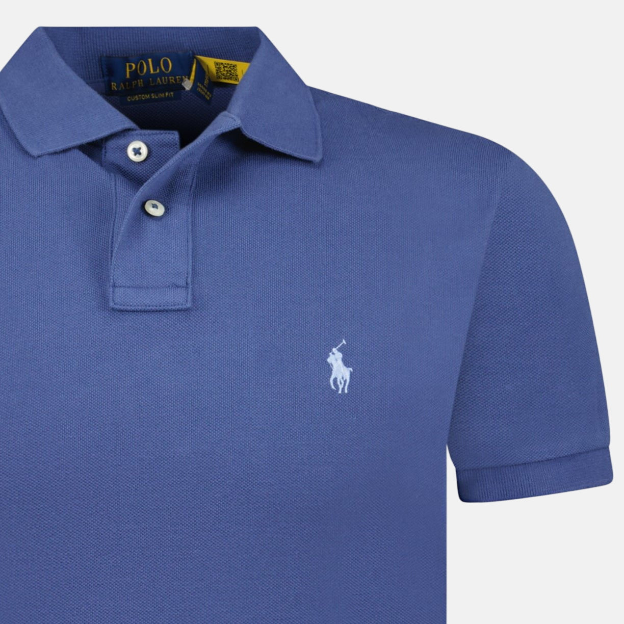Ralph Lauren Cotton Mesh Custom Fit Polo Shirt Light Navy | Studio DOS