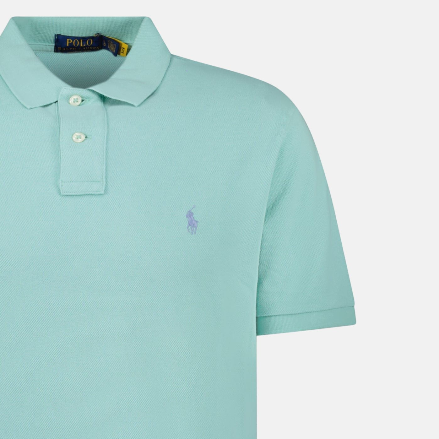 Ralph Lauren Cotton Mesh Custom Slim Fit Polo Shirt Celadon | Studio DOS