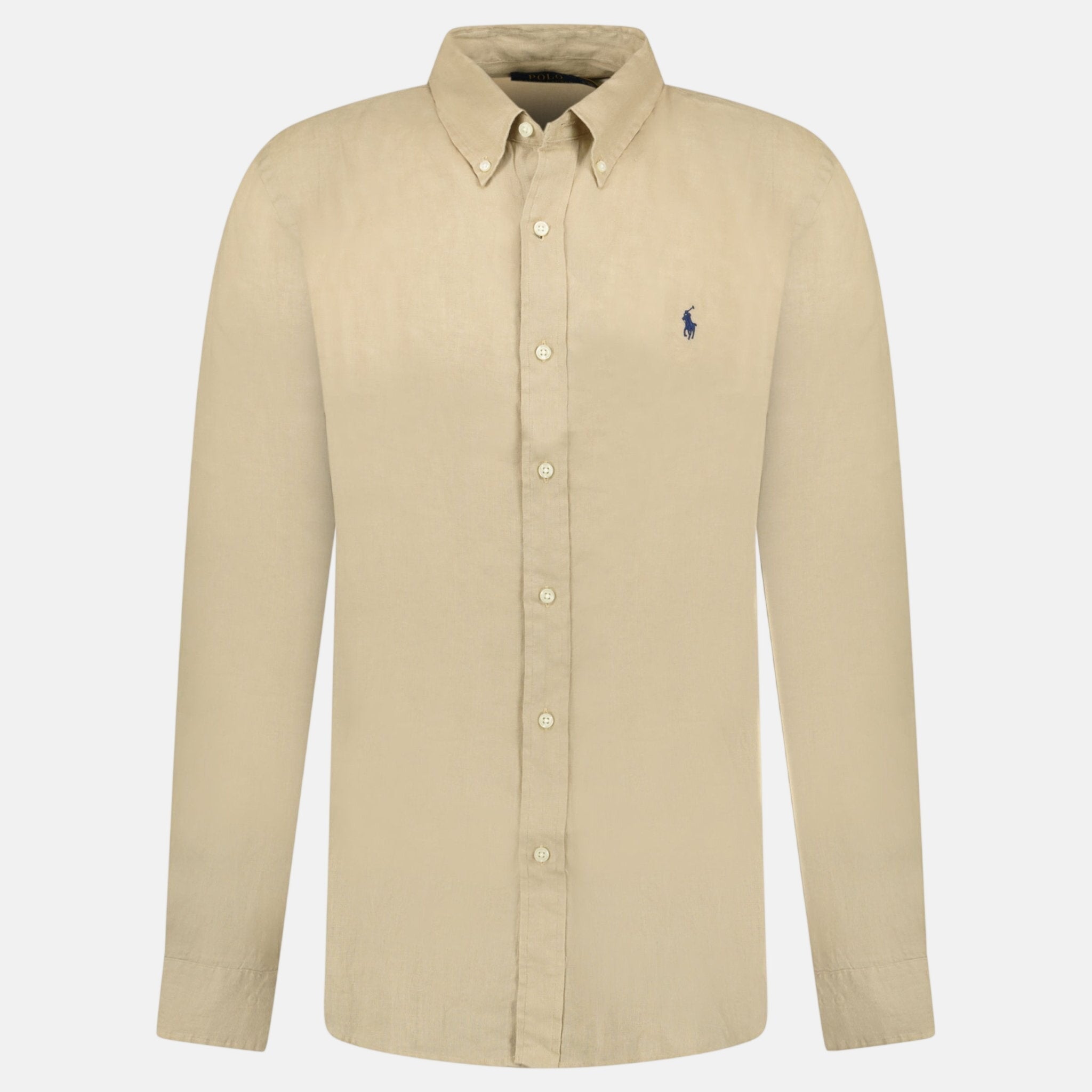 Ralph Lauren Custom Fit Long Sleeve Stretch Sport Shirt Costal Beige | Studio DOS