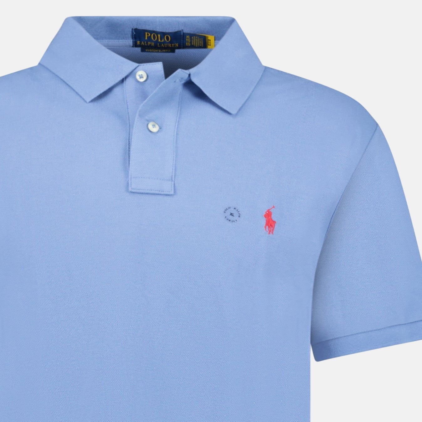 Ralph Lauren Custom Slim Fit Mesh Polo Shirt Campus Blue | Studio DOS