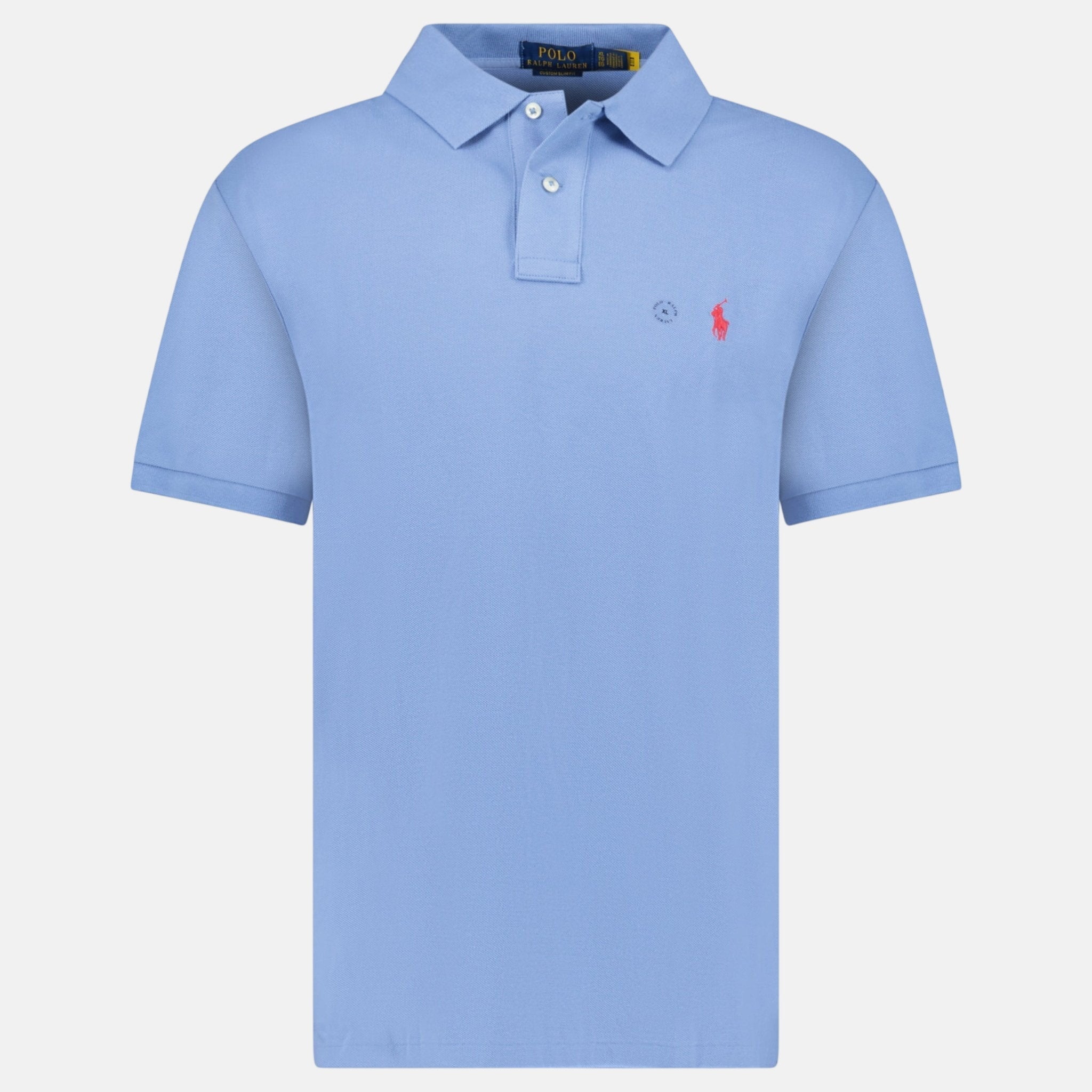Ralph Lauren Custom Slim Fit Mesh Polo Shirt Campus Blue | Studio DOS