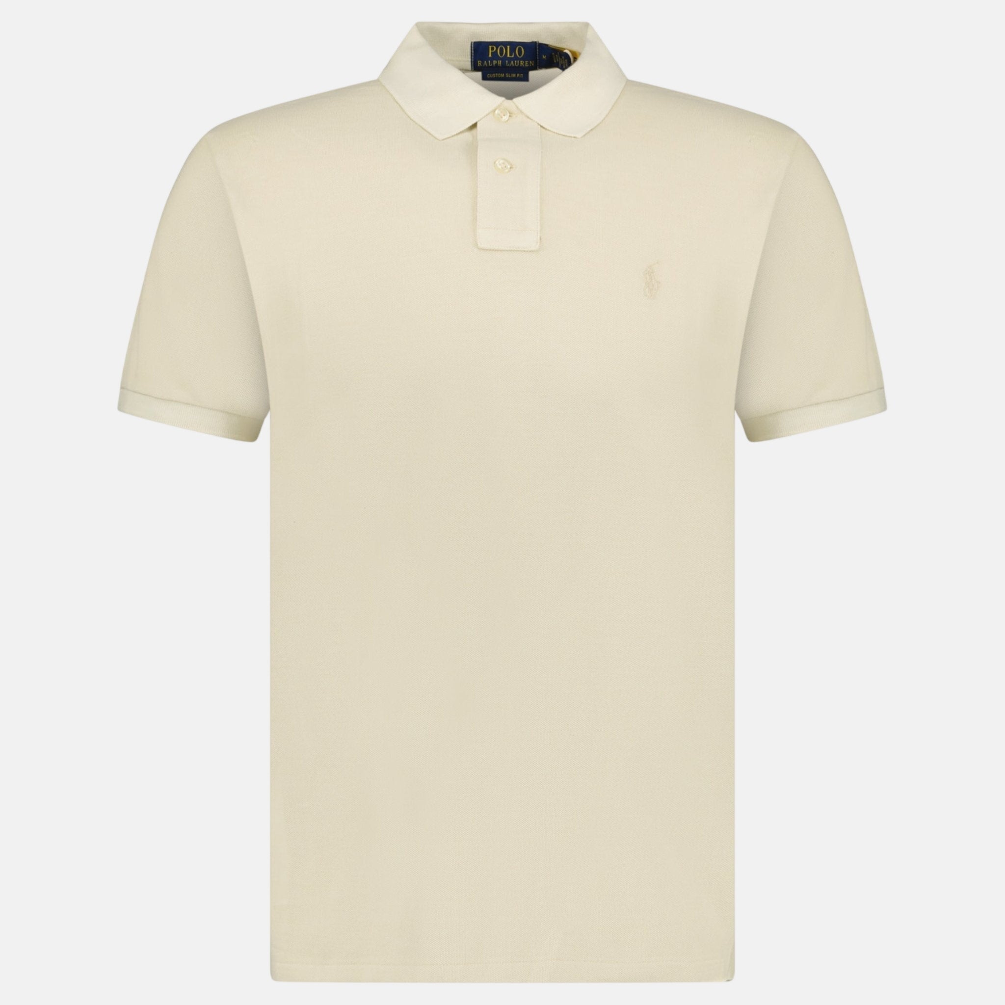Ralph Lauren Custom Slim Fit Mesh Polo Shirt Natural | Studio DOS
