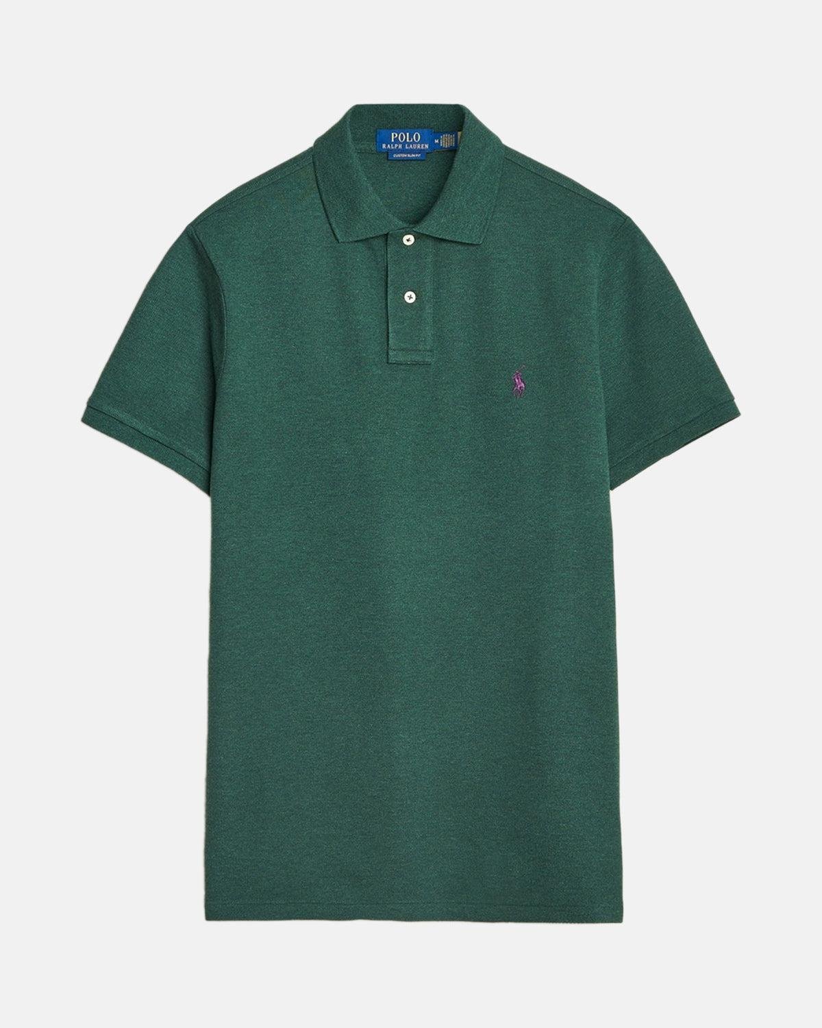 RALPH LAUREN CUSTOM SLIM FIT MESH POLO SHIRT SCOTCH PINE HEATHER | Studio DOS