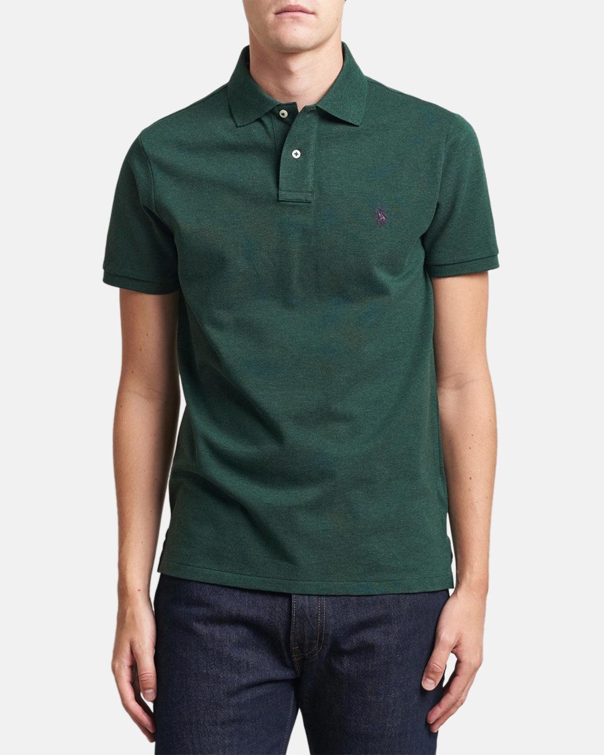 RALPH LAUREN CUSTOM SLIM FIT MESH POLO SHIRT SCOTCH PINE HEATHER | Studio DOS