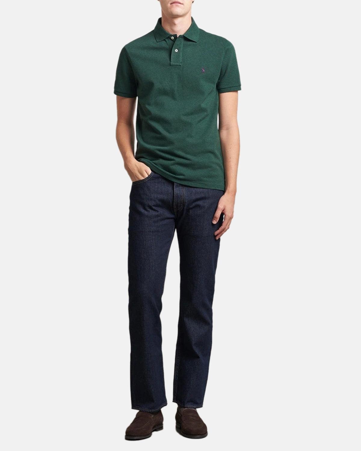 RALPH LAUREN CUSTOM SLIM FIT MESH POLO SHIRT SCOTCH PINE HEATHER | Studio DOS