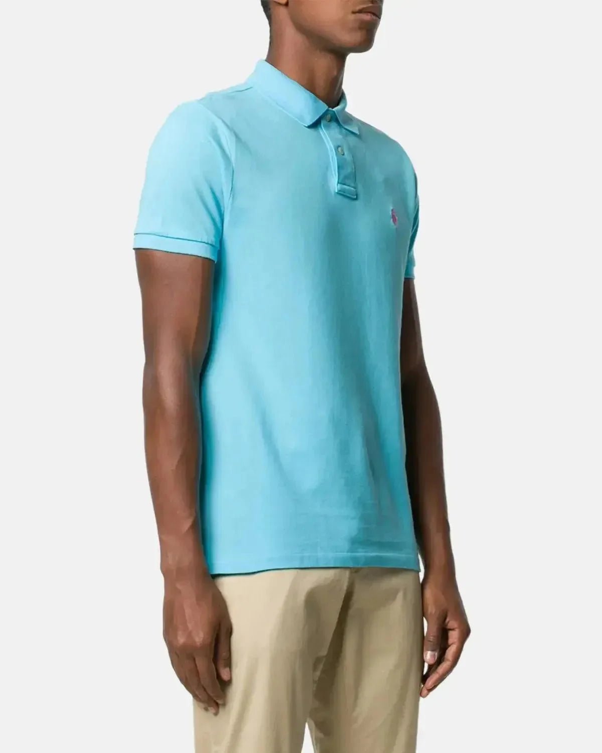 RALPH LAUREN CUSTOM SLIM FIT MESH POLO SHIRT TURQUOISE NOVA | Studio DOS