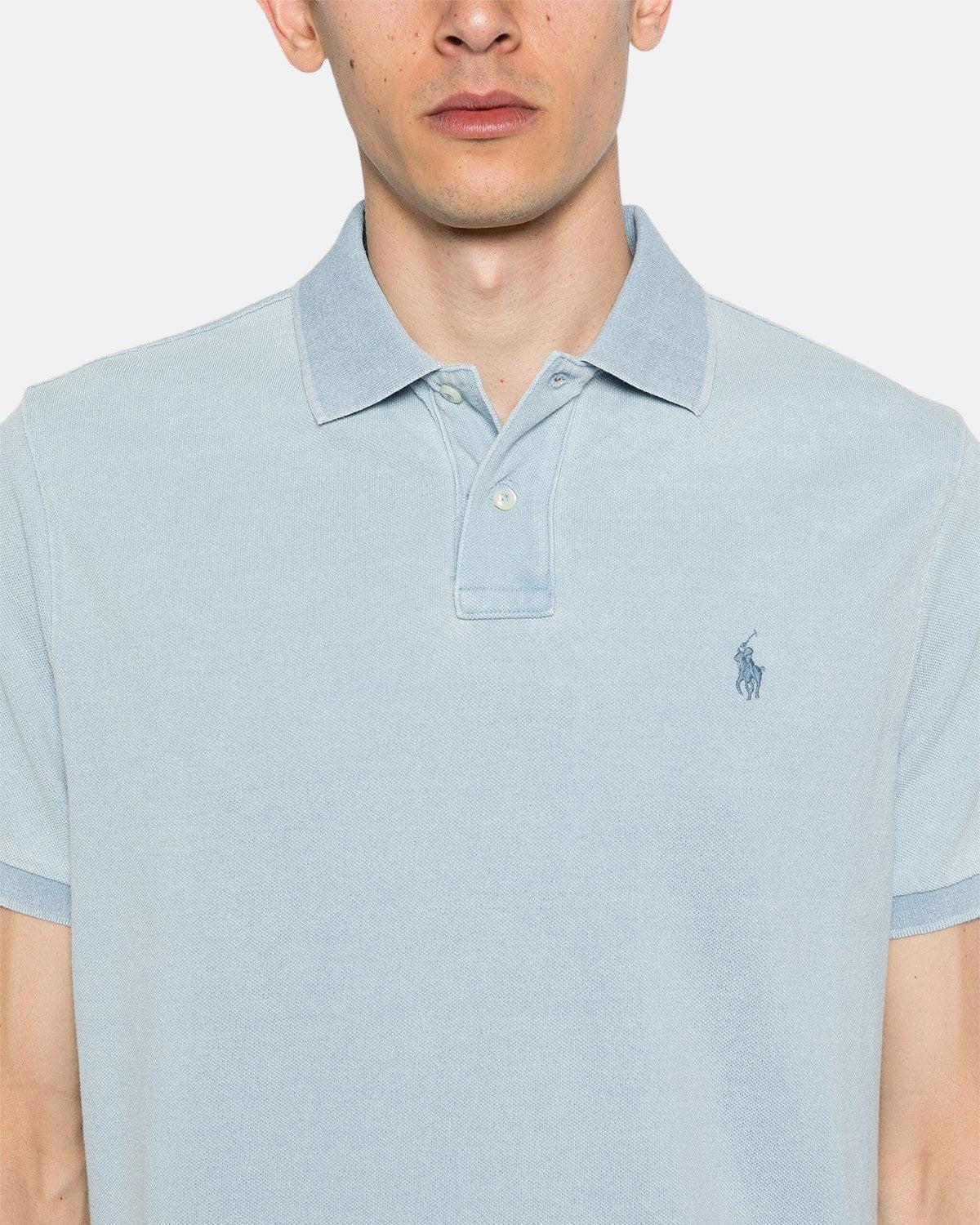 RALPH LAUREN CUSTOM SLIM FIT POLO SHIRT LIGHT INDIGO | Studio DOS