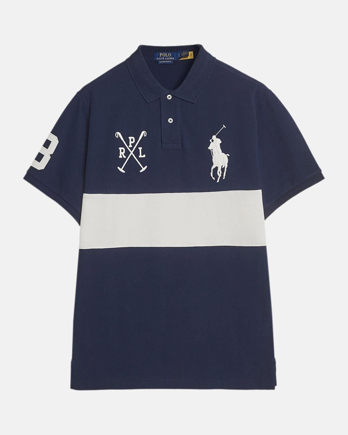 RALPH LAUREN CUSTOM SLIM FIT TEAM COLOURS POLO SHIRT NEWPORT NAVY NEVIS | Studio DOS