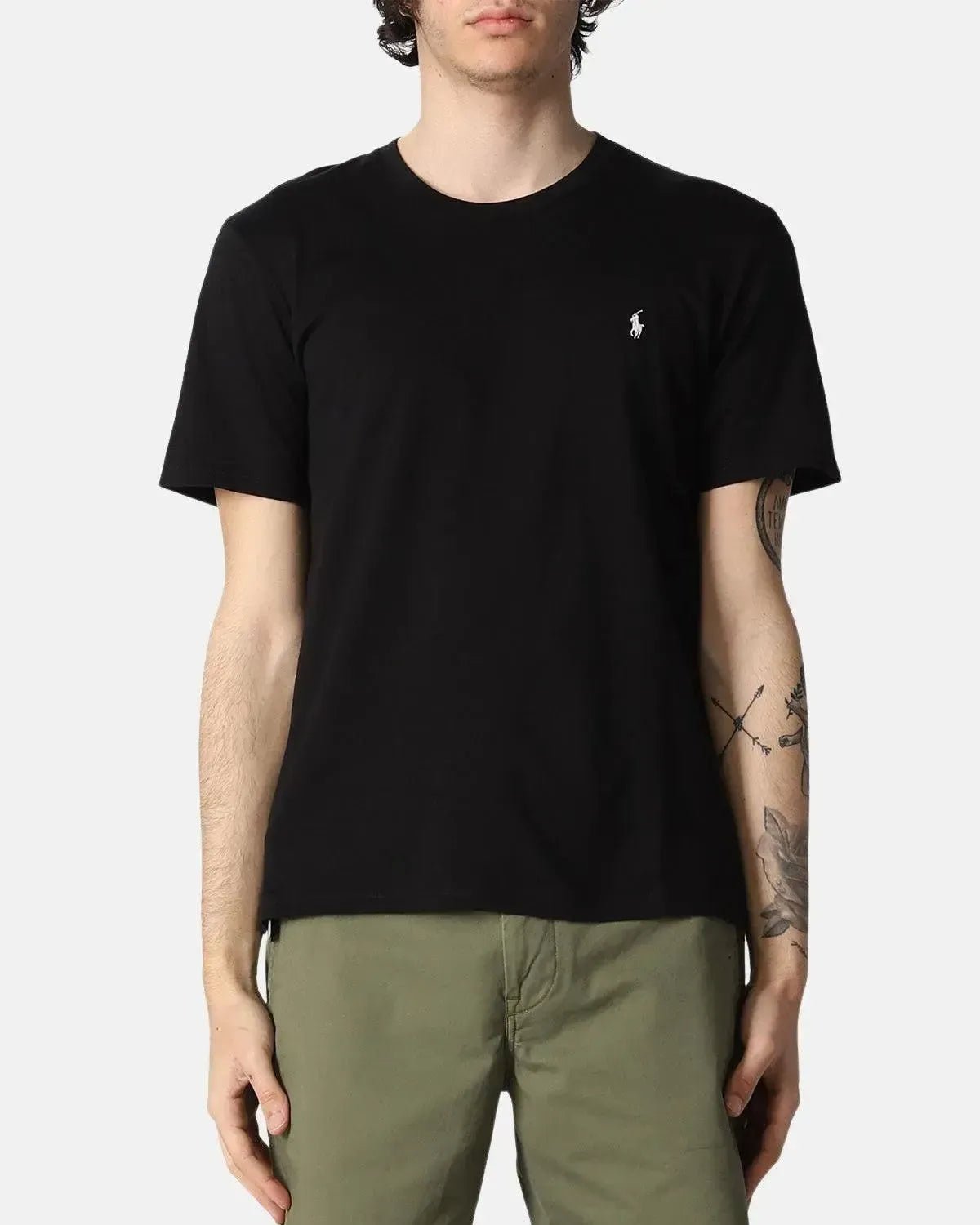 RALPH LAUREN MENS COTTON JERSEY T - SHIRT BLACK | Studio DOS