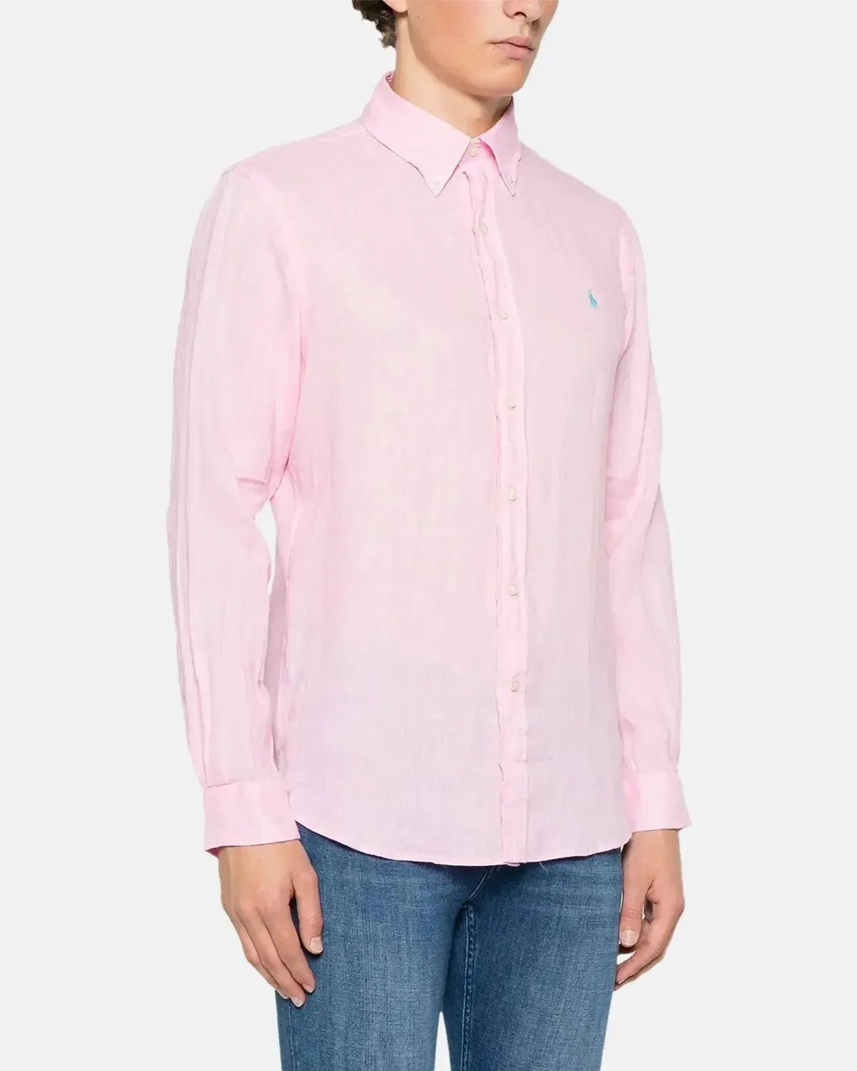 RALPH LAUREN MENS CUSTOM FIT LINEN SHIRT CARMEL PINK | Studio DOS