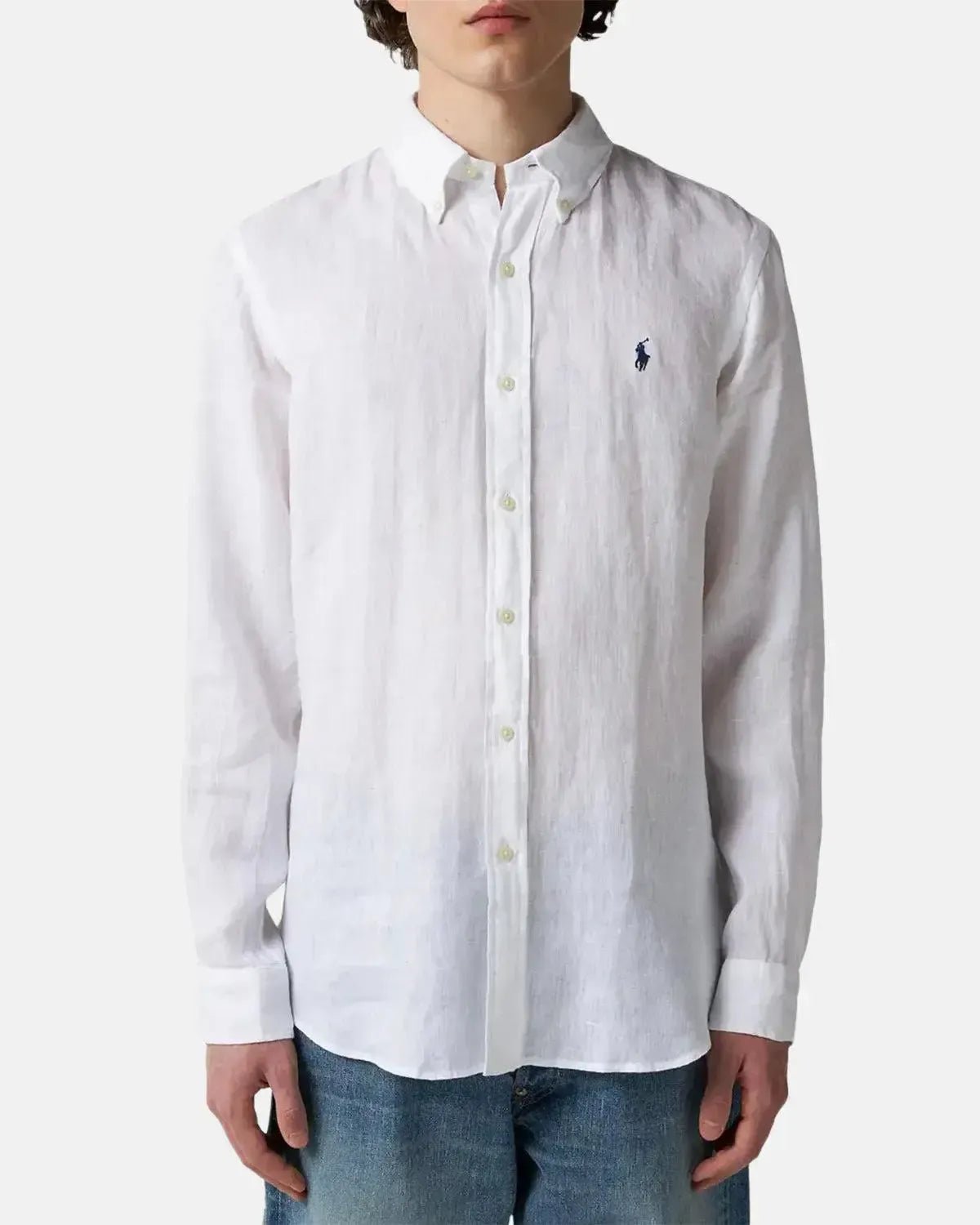 RALPH LAUREN MENS CUSTOM FIT LINEN SHIRT CERAMIC WHITE | Studio DOS