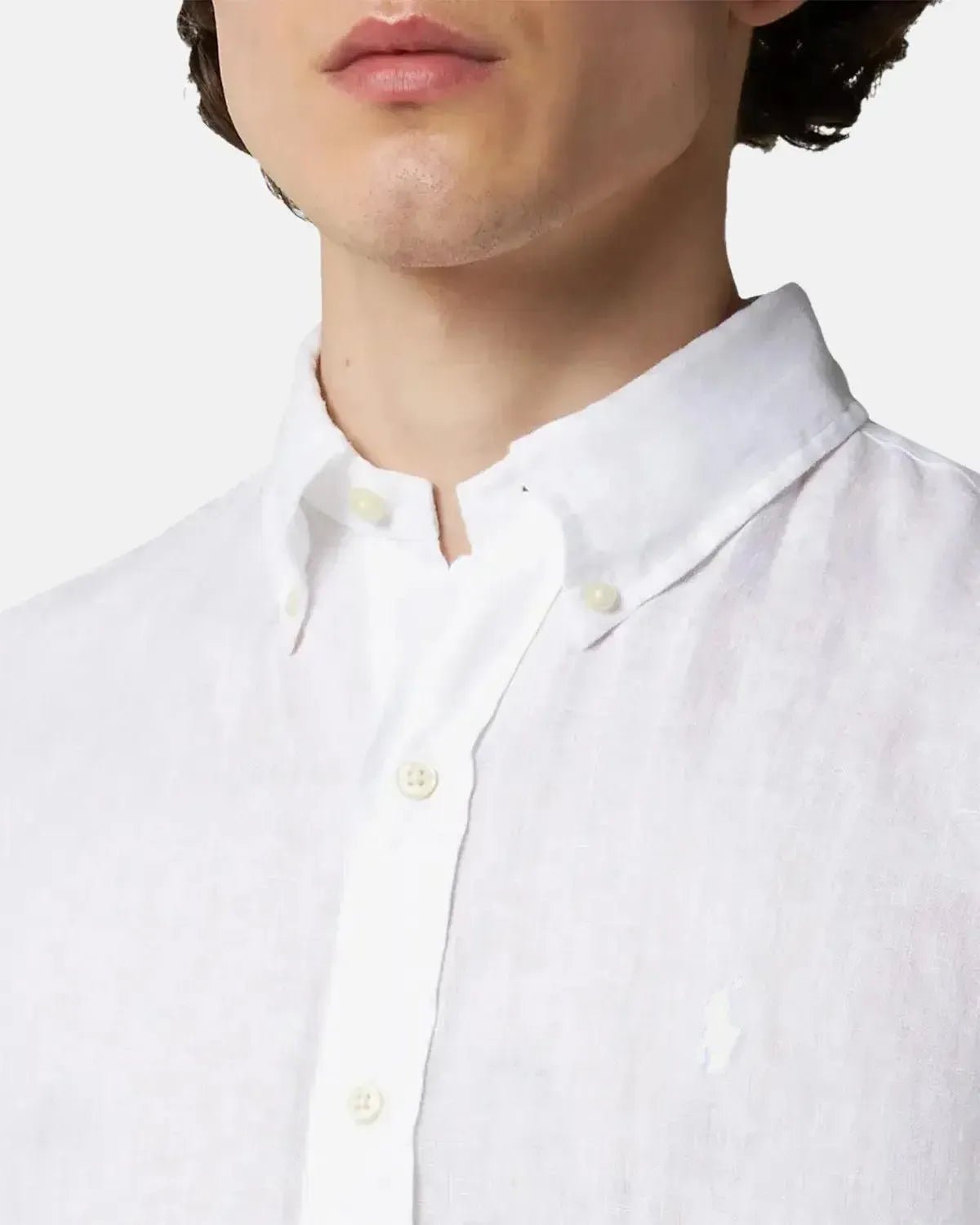 RALPH LAUREN MENS CUSTOM FIT LINEN SHIRT CERAMIC WHITE | Studio DOS