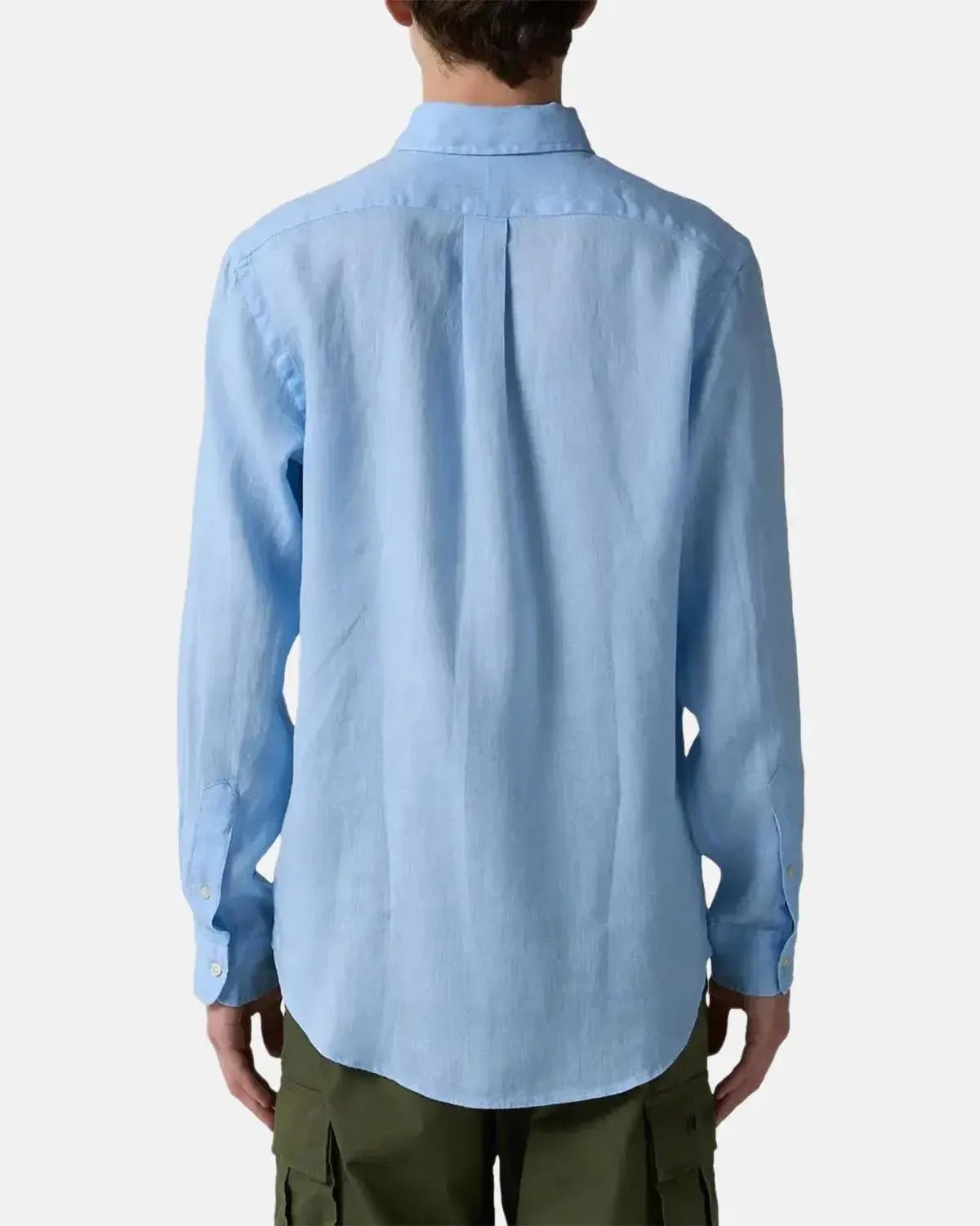 RALPH LAUREN MENS CUSTOM FIT LINEN SHIRT OFFICE BLUE | Studio DOS