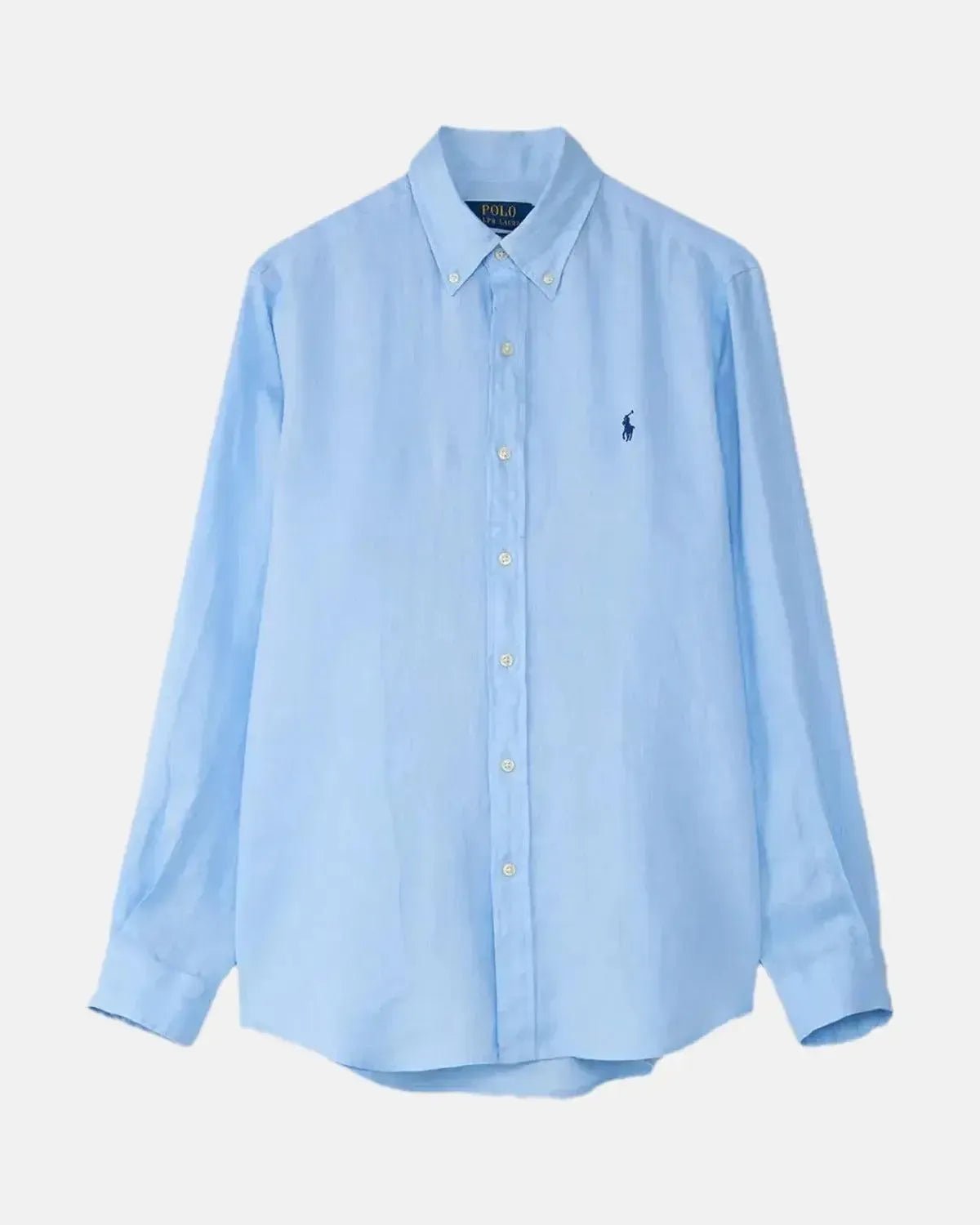 RALPH LAUREN MENS CUSTOM FIT LINEN SHIRT OFFICE BLUE | Studio DOS