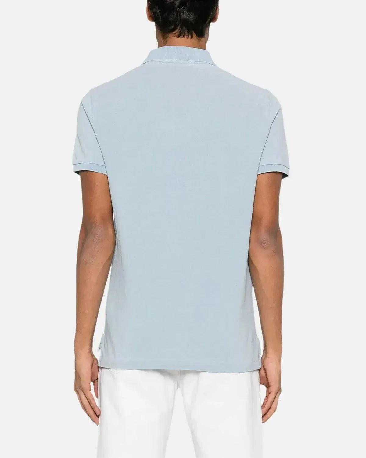 RALPH LAUREN MENS CUSTOM SLIM FIT INDIGO MESH POLO SHIRT LIGHT INDIGO | Studio DOS