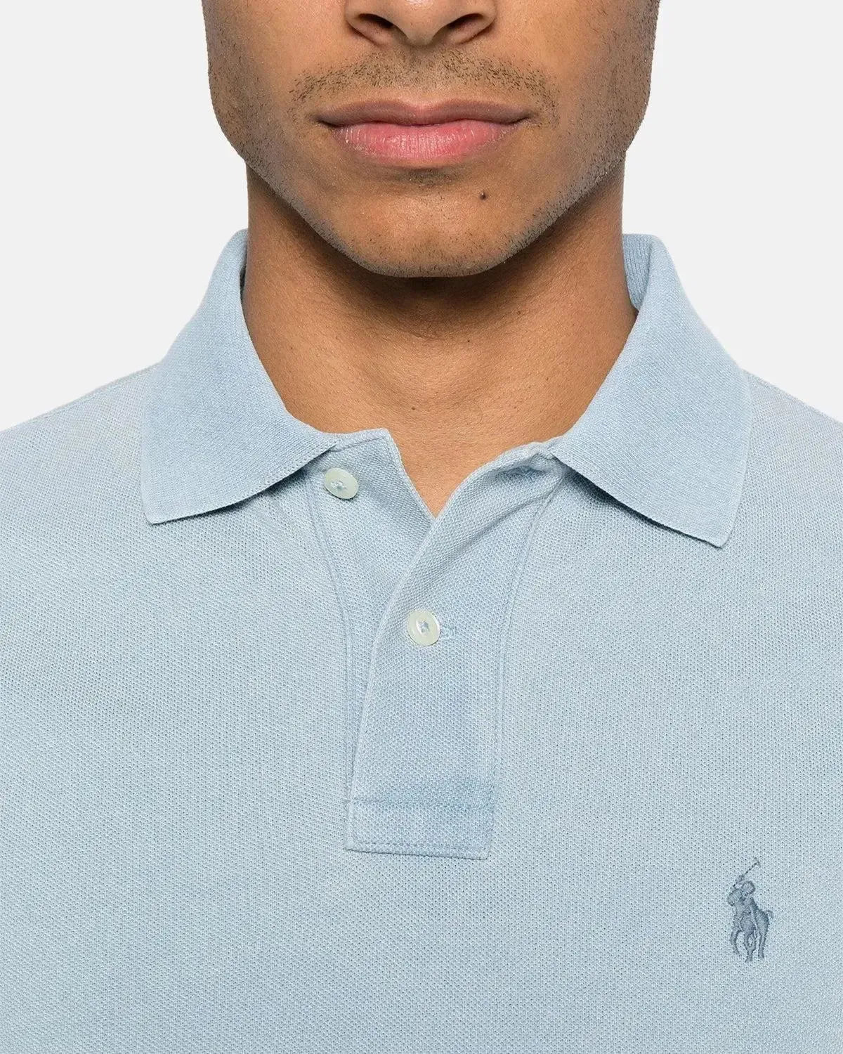 RALPH LAUREN MENS CUSTOM SLIM FIT INDIGO MESH POLO SHIRT LIGHT INDIGO | Studio DOS