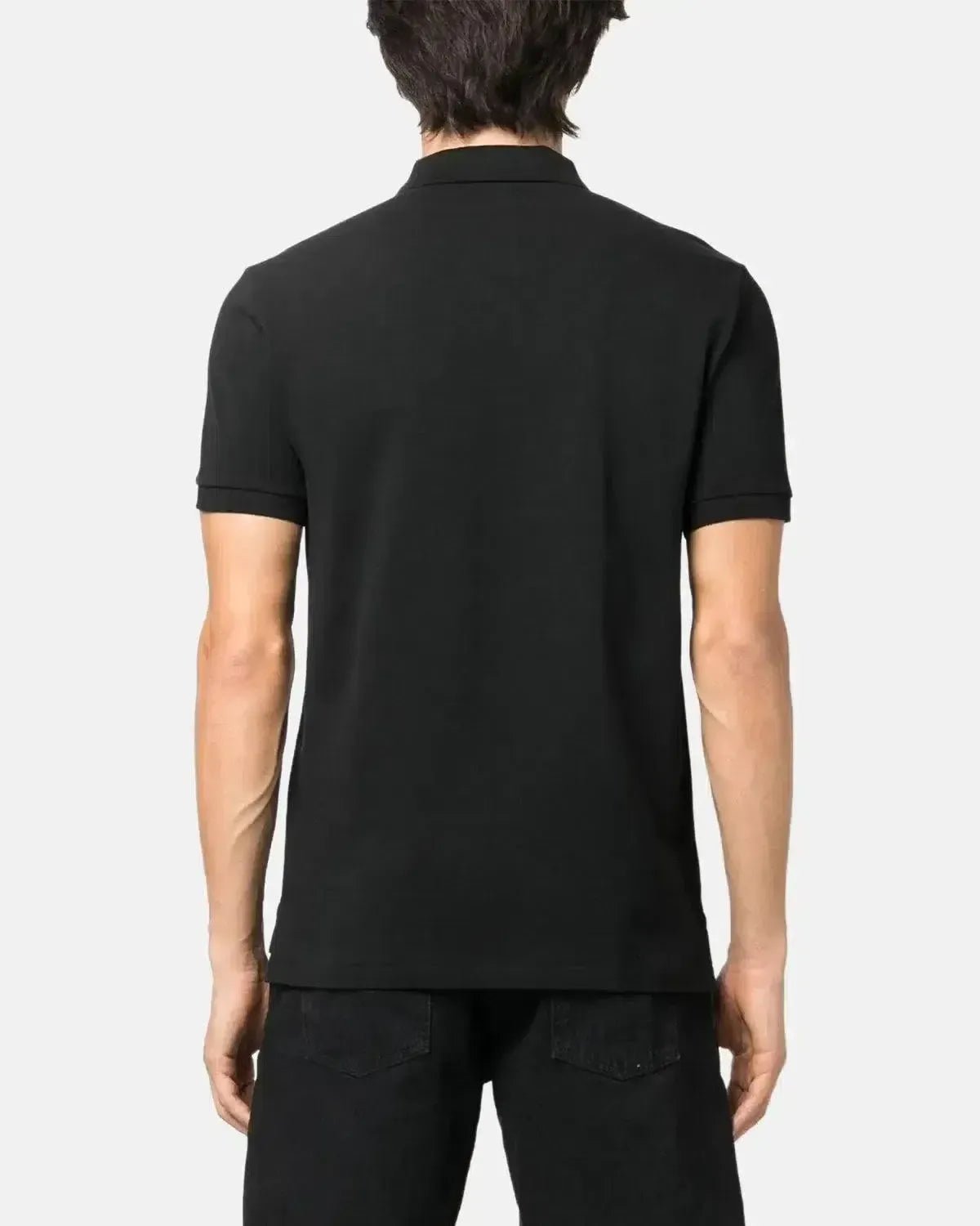 RALPH LAUREN MENS CUSTOM SLIM FIT MESH POLO SHIRT BLACK RED | Studio DOS