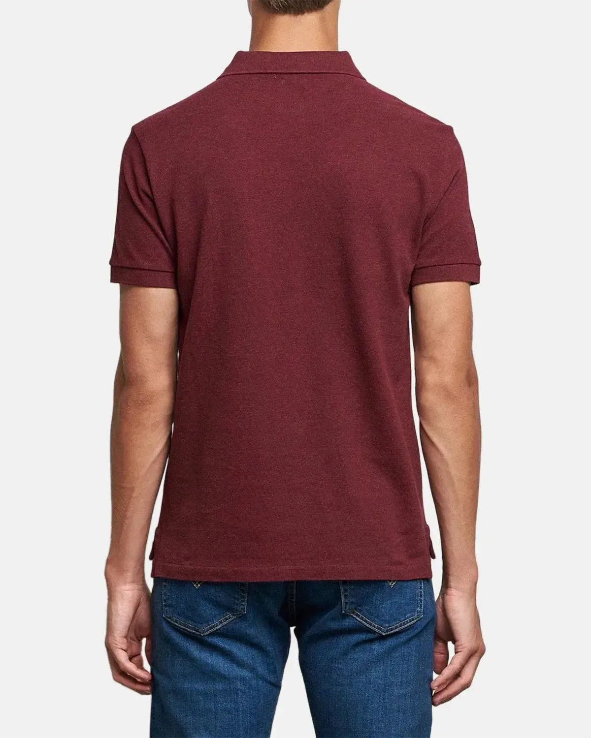 RALPH LAUREN MENS CUSTOM SLIM FIT MESH POLO SHIRT SPRING WINE HEATHER | Studio DOS